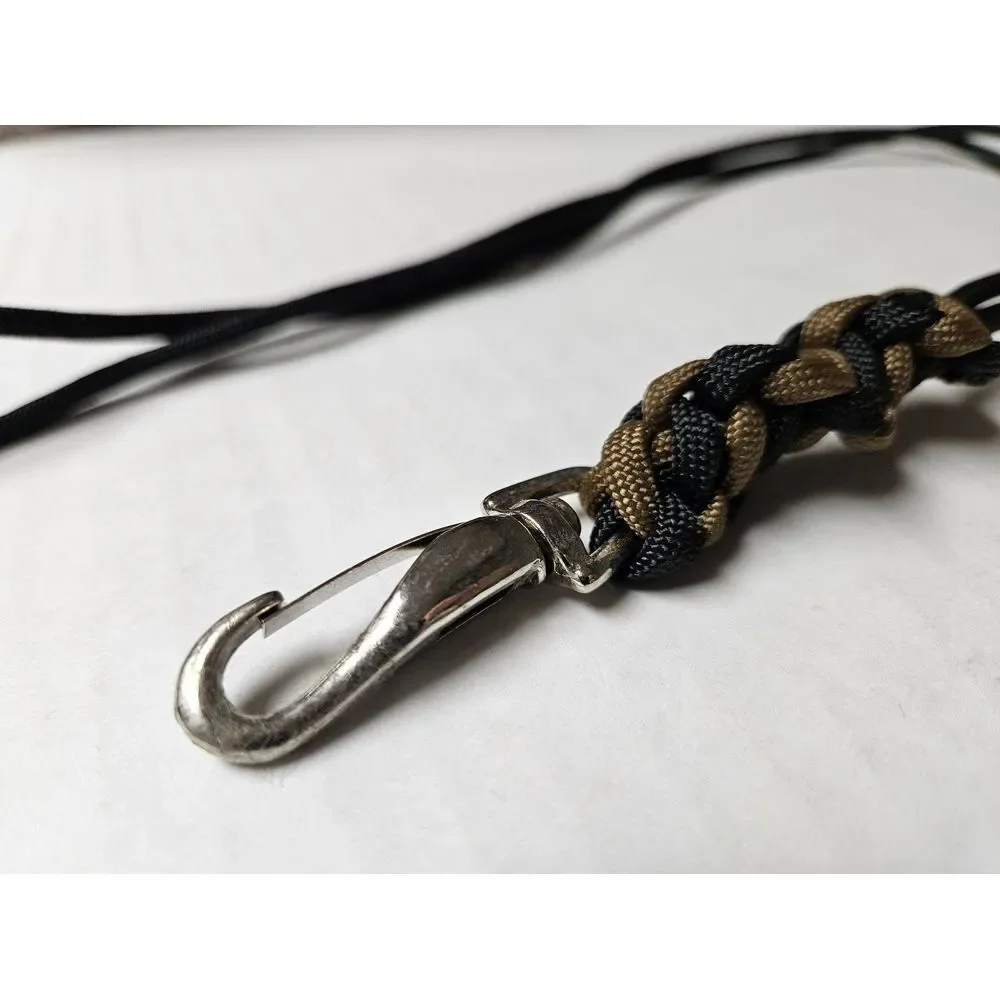 Paracord Keychain Lanyard‎ Coyote Brown Black